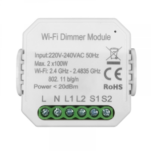 Умный Wi-Fi микромодуль диммер двухканальный Ya-D02-TRIAC